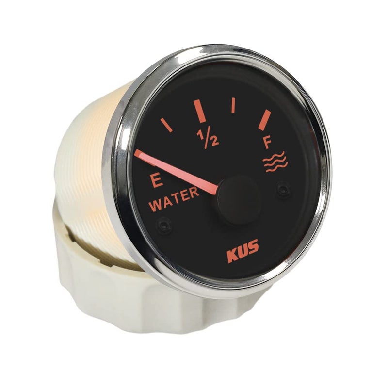 Eling Kus Water Level Gauge Meter Indicator 240-33ohm with Backlight 12V/24V 52mm(2") (Black+Stainless) - Image 2
